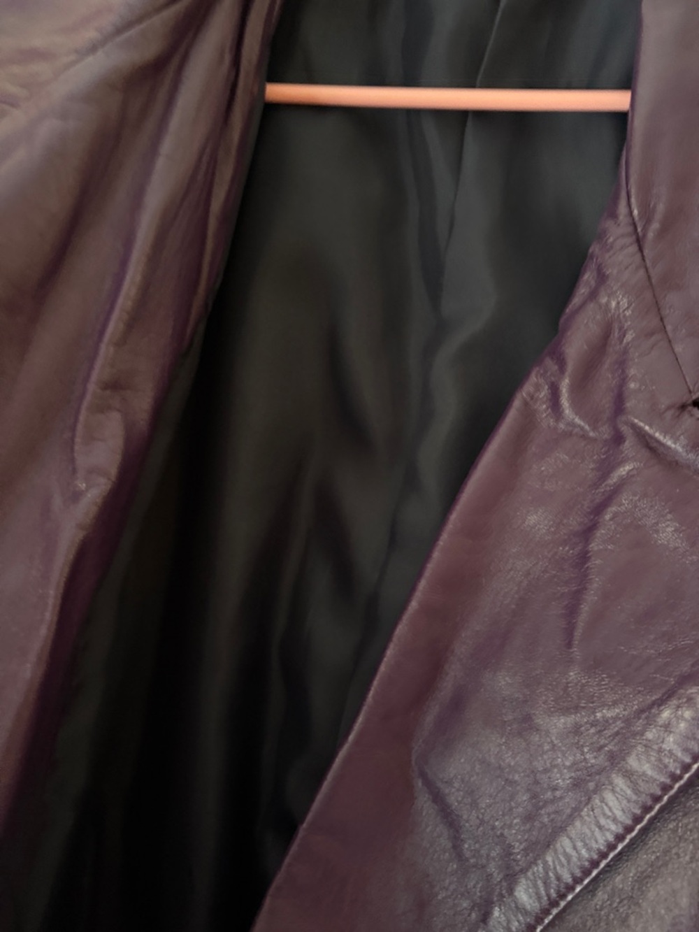 80s vintage!!! Bold Purple Leather Jacket and Pants Set - Picture 4 of 11